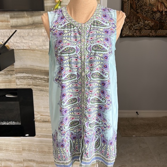 J. Jill Sleeveless Paisley Print Top. Size XS (286) - Picture 3 of 11